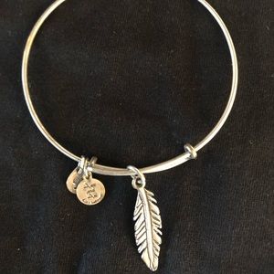 Alex and Ani feather charm bracelet